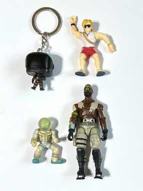 4/$20 Fortnite Collectable Figures: Bandolier, Leviathan, Dark Voyager, Sun Tan